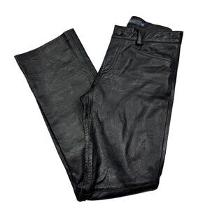 Gap Vintage 100% Leather 5-Pocket Black Bootcut Pants Women's Size 2